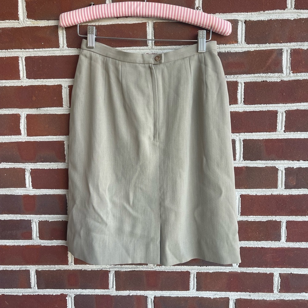 Vintage Carlisle Pencil Skirt Tan Back Zip Size 4 - Picture 2 of 8